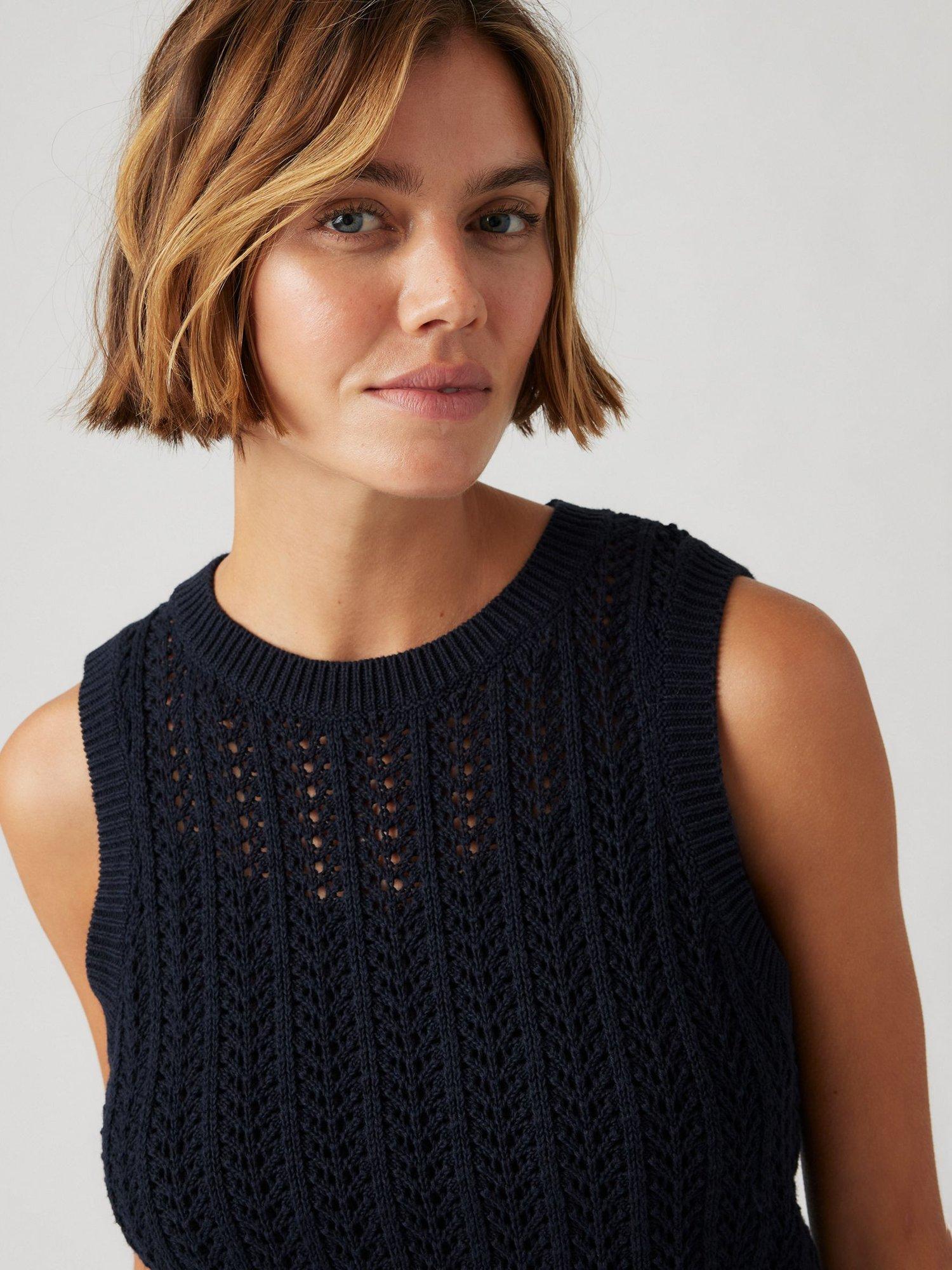 Product image 3 of 5, which shows Levi's Sunrise Crochet Tank Top, Black, XS