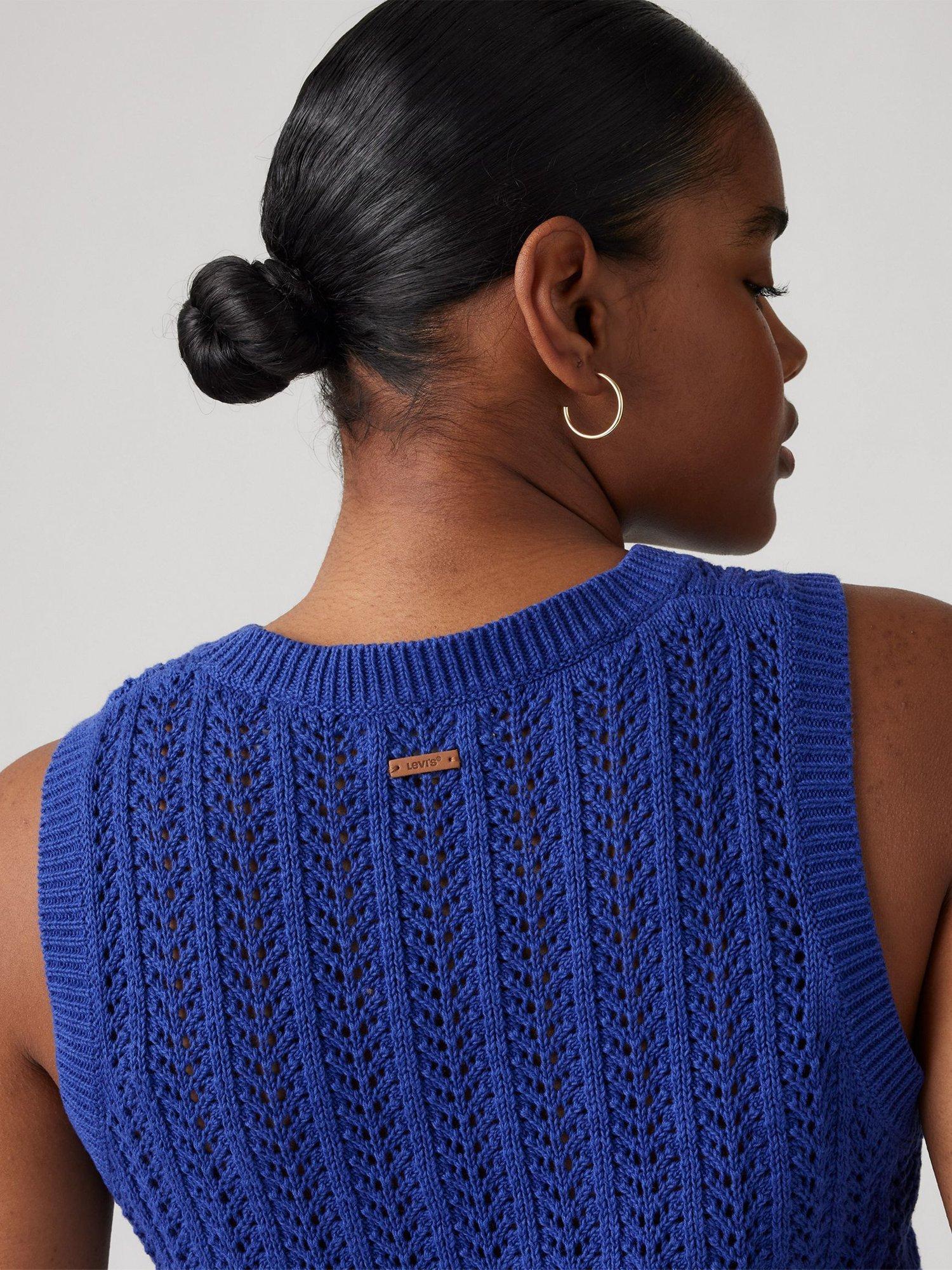 Product image 3 of 3, which shows Levi's Sunrise Crochet Tank Top, Blue, XS