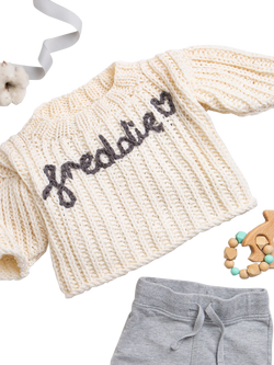 Wool Couture Personalised Baby Jumper Knitting Kit, Neutral - view 2, Neutrals