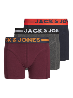 Jack & Jones Kids' Clichfield Trunks, Pack of 3, Multi, Multi