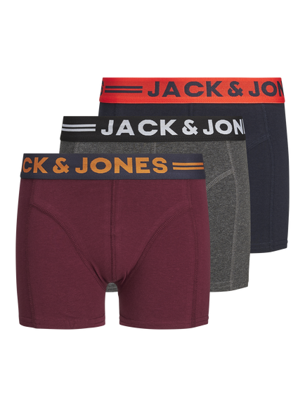 Jack & Jones Kids' Clichfield Trunks, Pack of 3, Multi, Multi