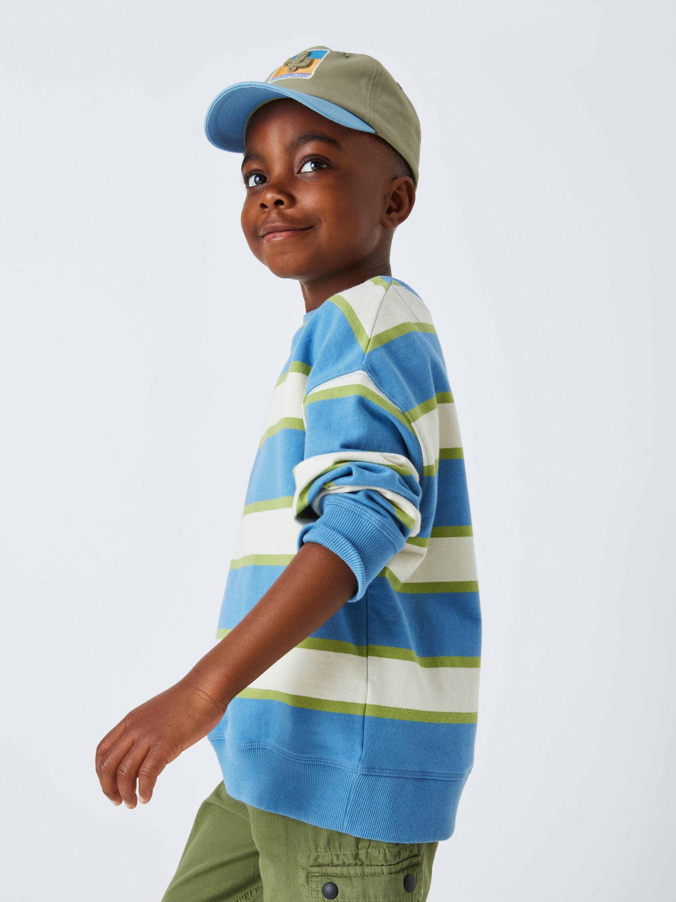 Product image 3 of 4, which shows John Lewis Kids' Cactus Cotton Baseball Cap, Blue/Multi, 3-5 years