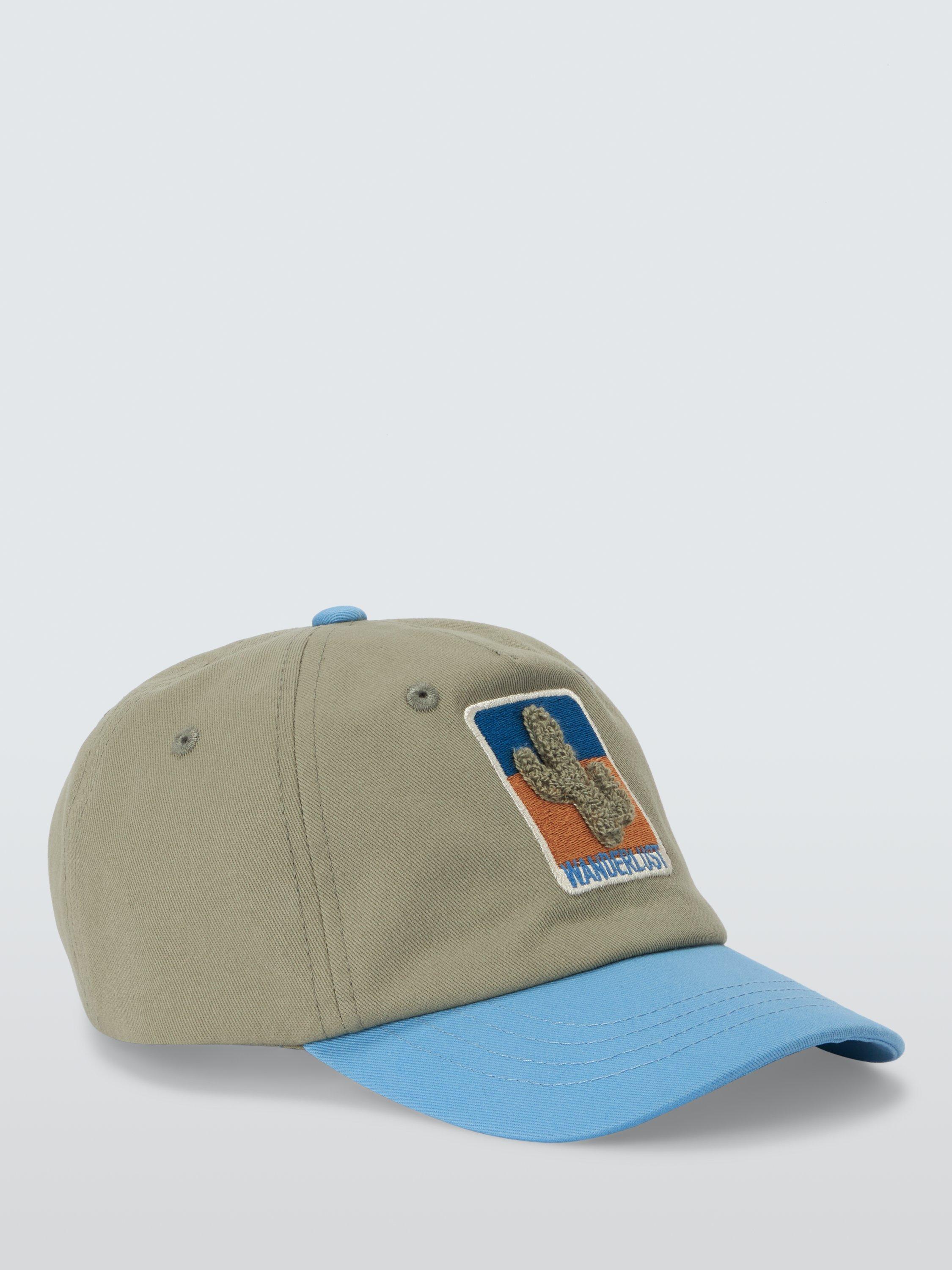 Product image 1 of 4, which shows John Lewis Kids' Cactus Cotton Baseball Cap, Blue/Multi, 3-5 years