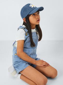 John Lewis Kids' Daisy Reversible Sequin Cotton Baseball Cap, Blue - view 2, Blue