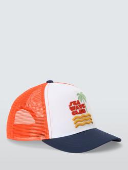 John Lewis Kids' Sea Wave Club Cotton and Mesh Baseball Cap, Multi, Multi