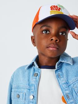 John Lewis Kids' Sea Wave Club Cotton and Mesh Baseball Cap, Multi - view 2, Multi