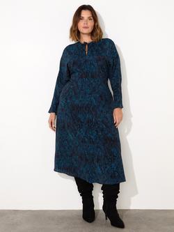 Live Unlimited Curve Snake Print Dress, Blue, Blue