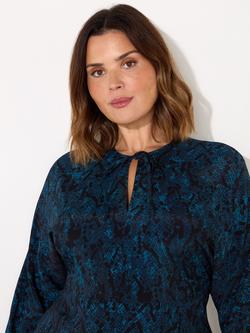 Live Unlimited Curve Snake Print Dress, Blue - view 2, Blue