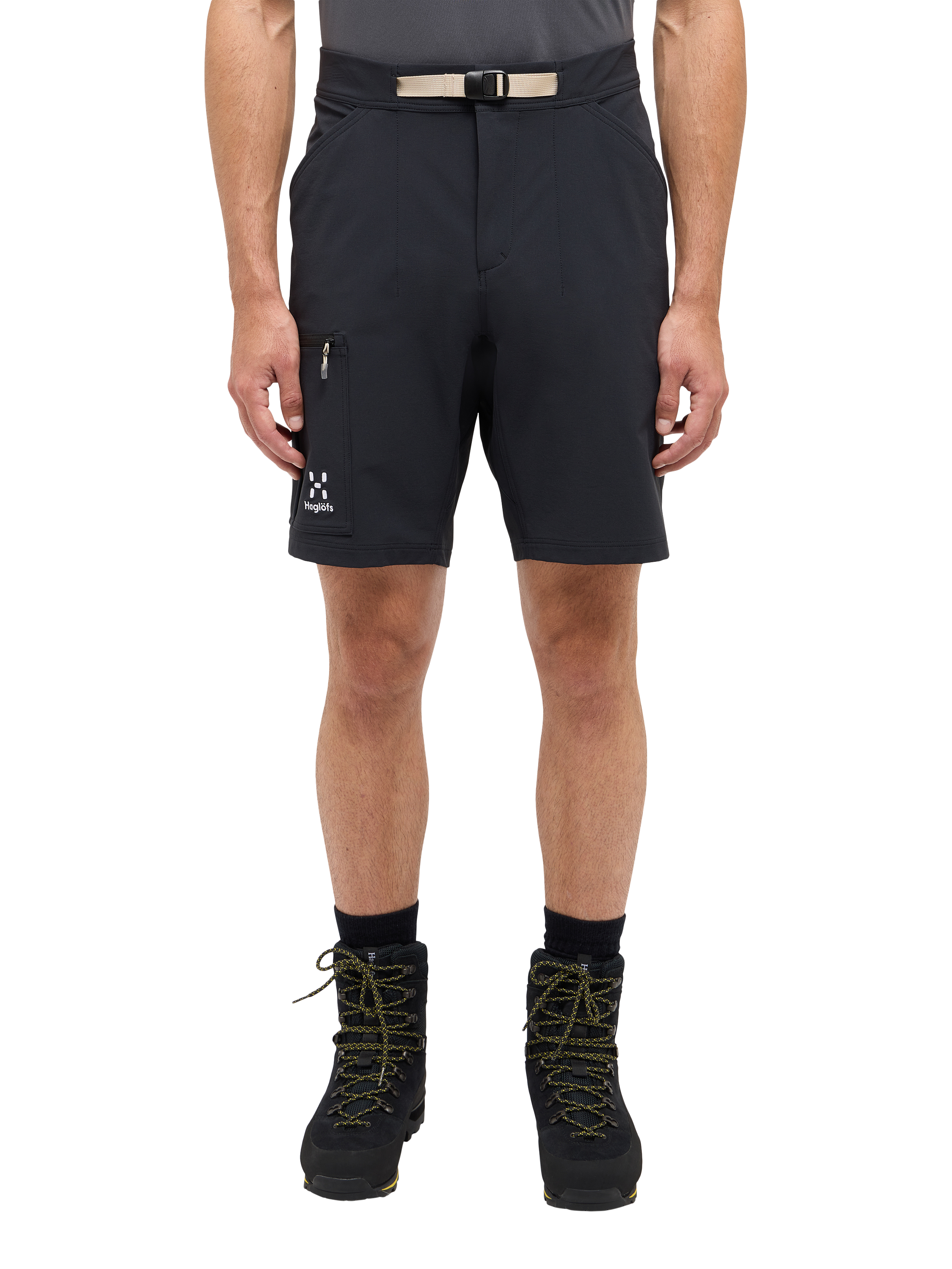 Product image 1 of 8, which shows Haglöfs Lizard Softshell Hiking Shorts, Black, 38