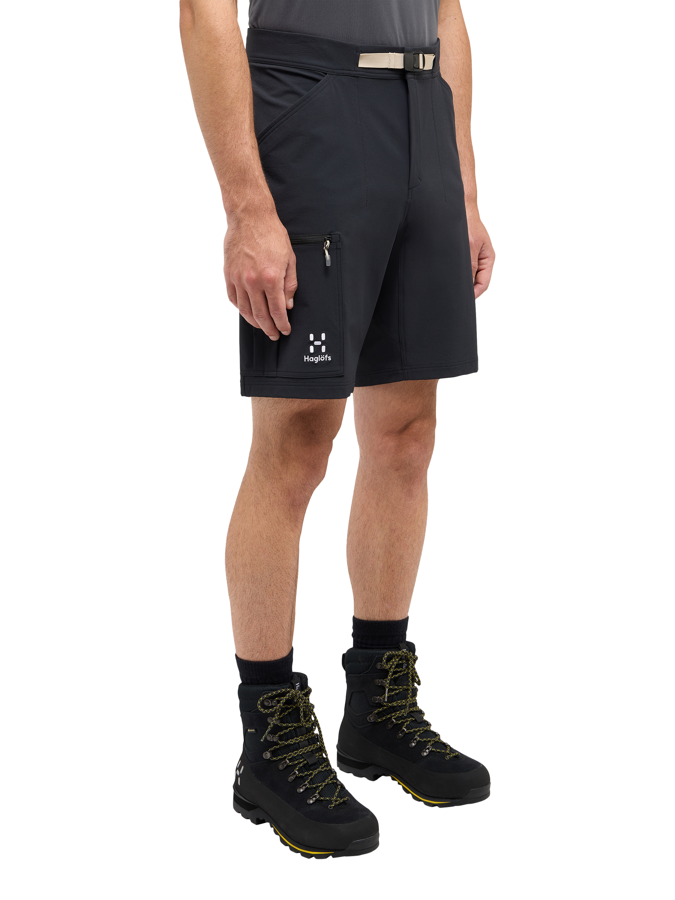 Product image 2 of 8, which shows Haglöfs Lizard Softshell Hiking Shorts, Black, 38