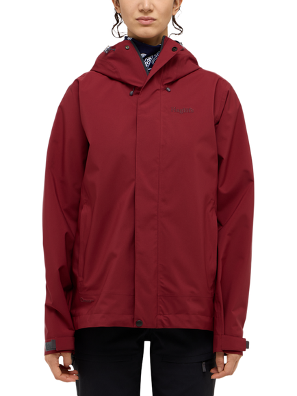 Haglöfs Women's Breeze Proof Waterproof Jacket, Carmine Red, Carmine Red