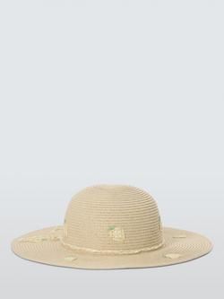 John Lewis Kids' Lemon Straw Hat, Natural - view 2, Natural