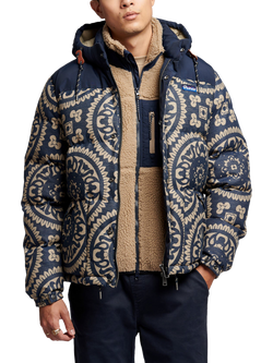 Penfield Bowerbridge Jacquard Water Resistant Padded Jacket, Navy, Navy