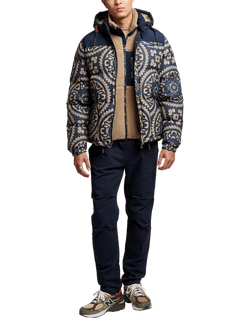 Penfield Bowerbridge Jacquard Water Resistant Padded Jacket, Navy - view 2, Navy