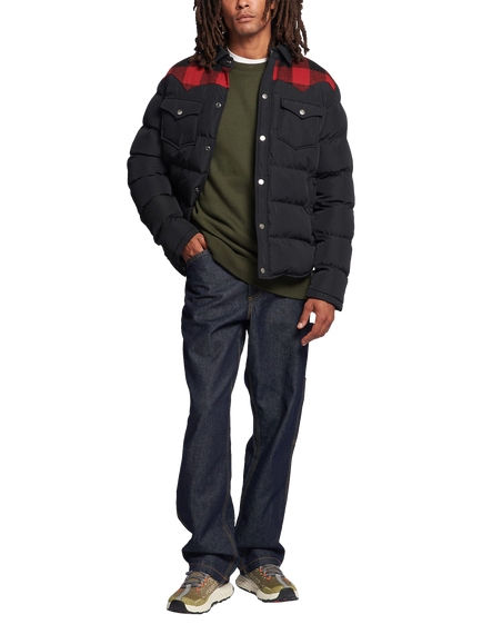 Penfield Rockford Check Contrast Cord Yoke Padded Jacket - view 2, Black