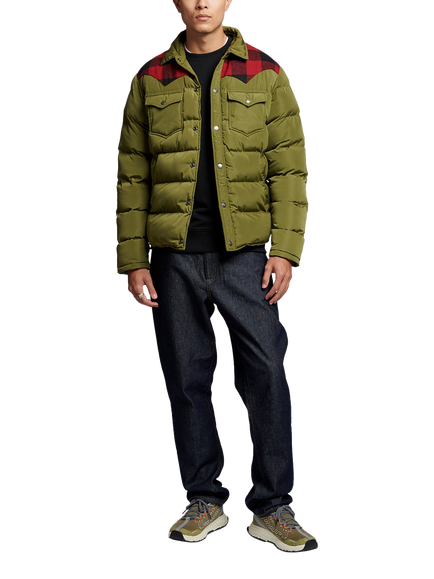Penfield Rockford Check Contrast Cord Yoke Padded Jacket - view 2, Capulet Olive