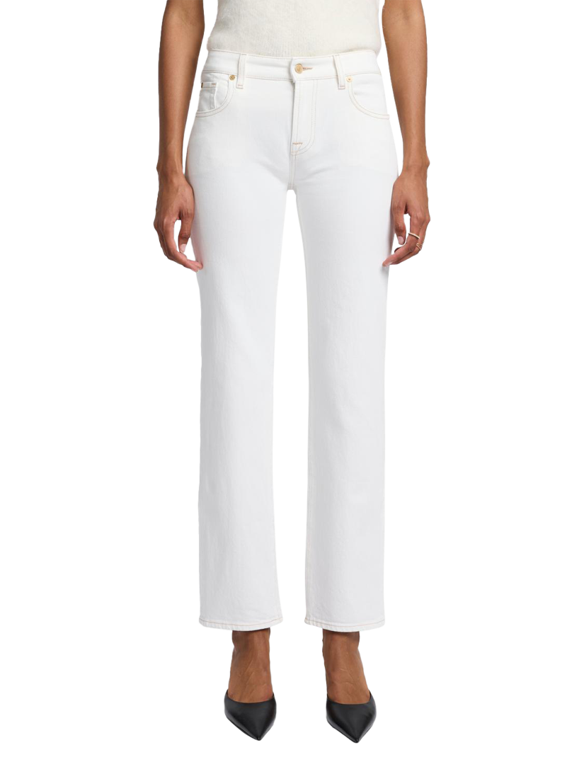 7 For All Mankind Calie Straight Jeans White