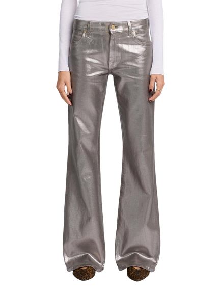 7 For All Mankind Spencer Coated Flare Jeans, Champagne, Champagne