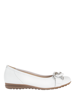 Gabor Sabia Wide Fit Leather Pumps, White, White