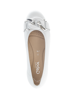 Gabor Sabia Wide Fit Leather Pumps, White - view 2, White