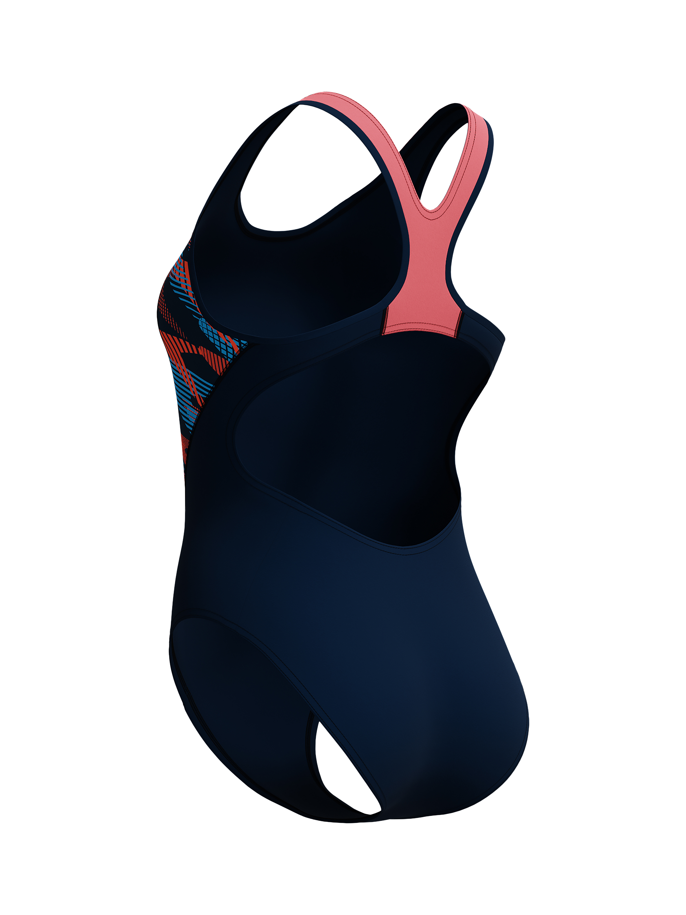 Product image 6 of 7, which shows Speedo Laneback Swimsuit, Zoom Boom - Navy, 32