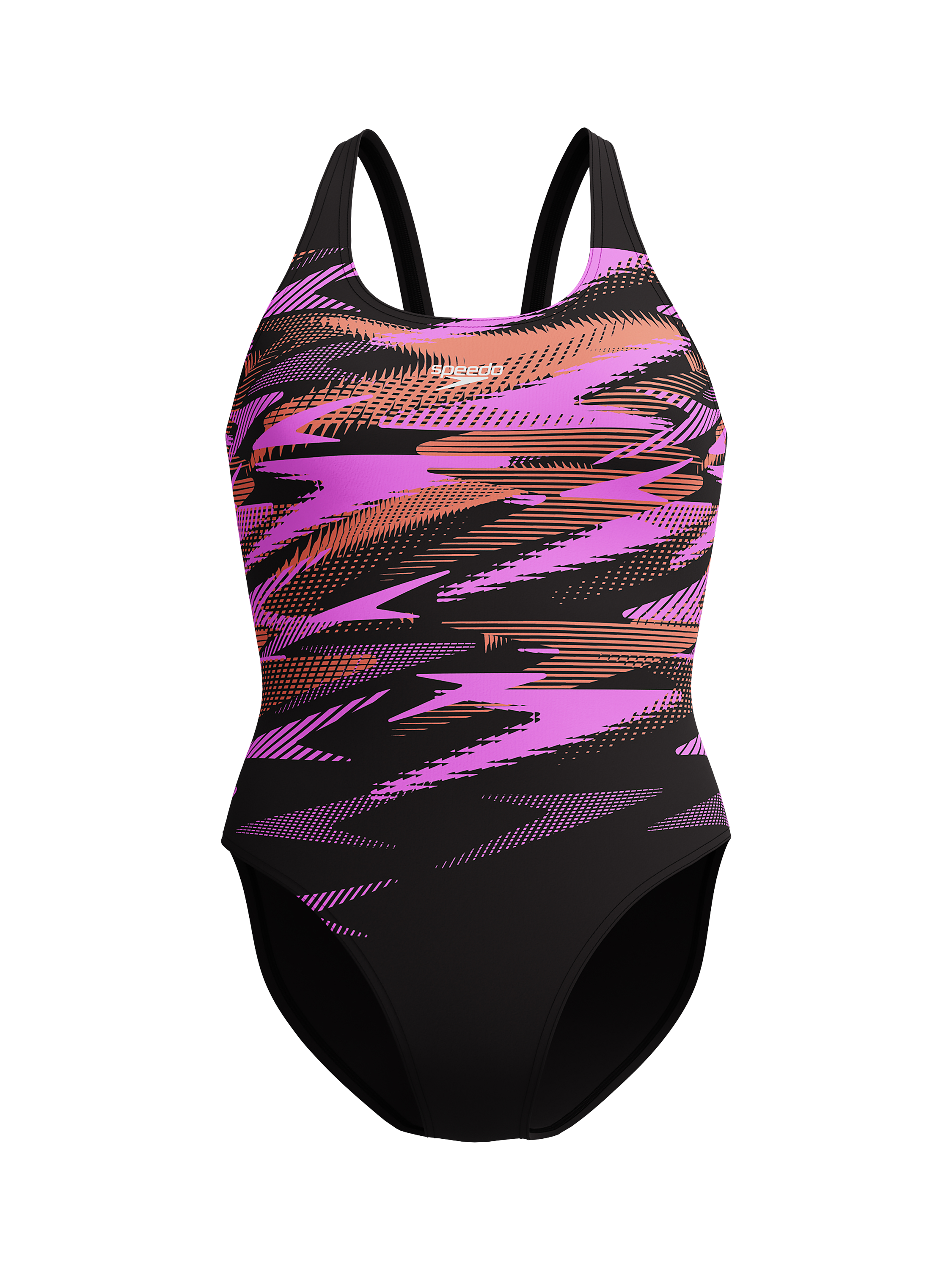 Product image 1 of 8, which shows Speedo HyperBoom Print Muscleback Swimsuit, Coral Sands, 32