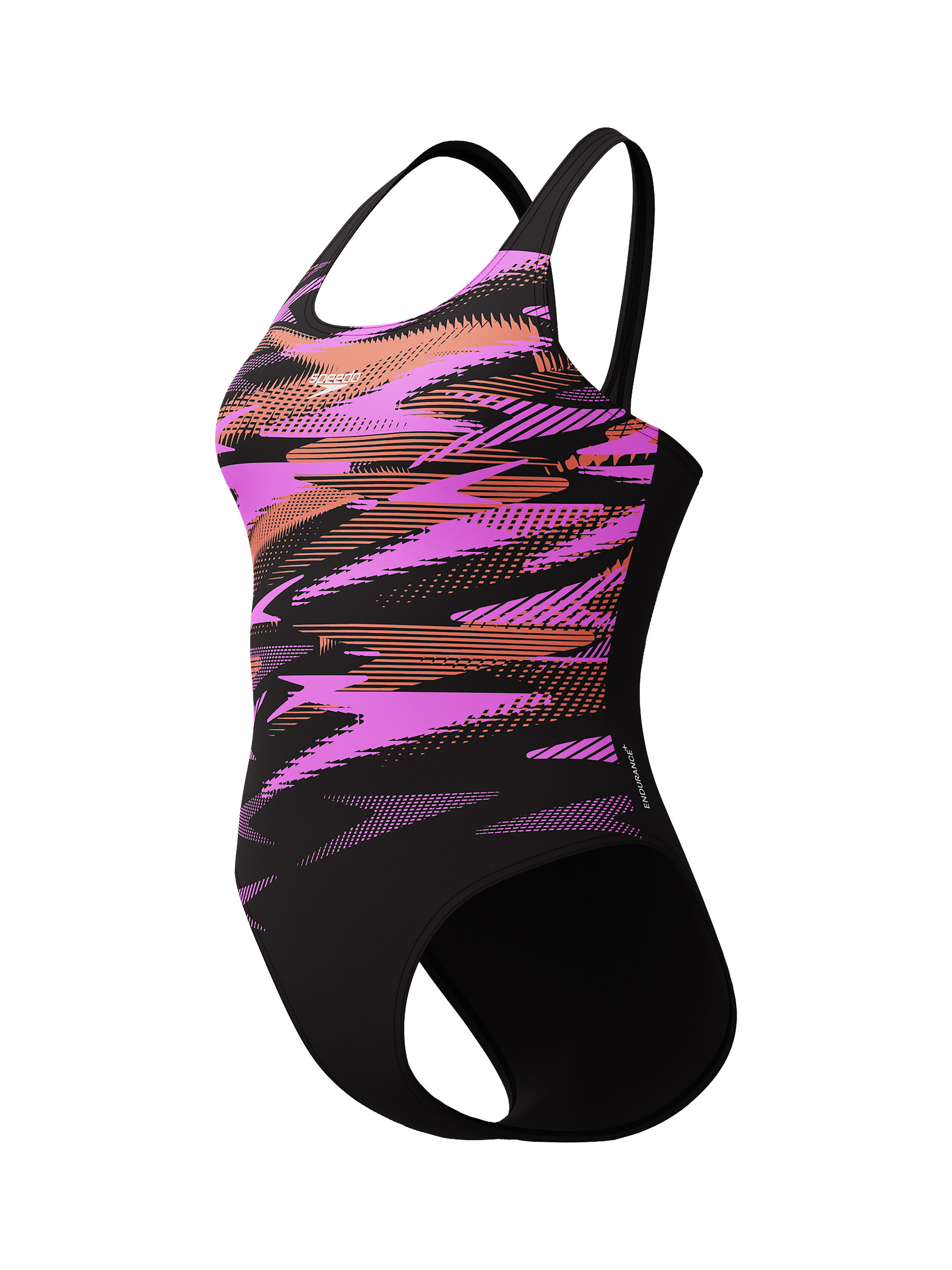 Product image 2 of 8, which shows Speedo HyperBoom Print Muscleback Swimsuit, Coral Sands, 32