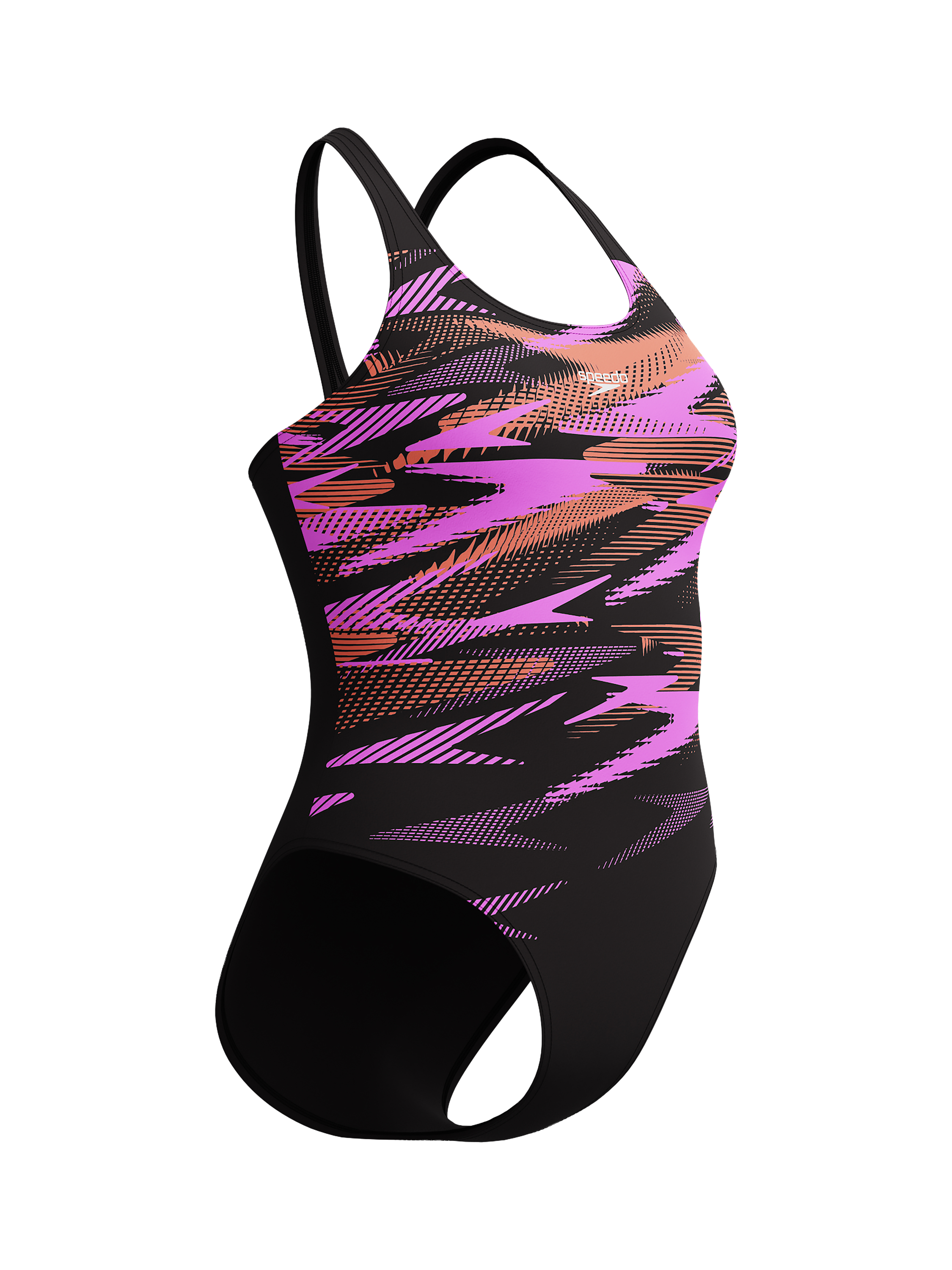 Product image 3 of 8, which shows Speedo HyperBoom Print Muscleback Swimsuit, Coral Sands, 32