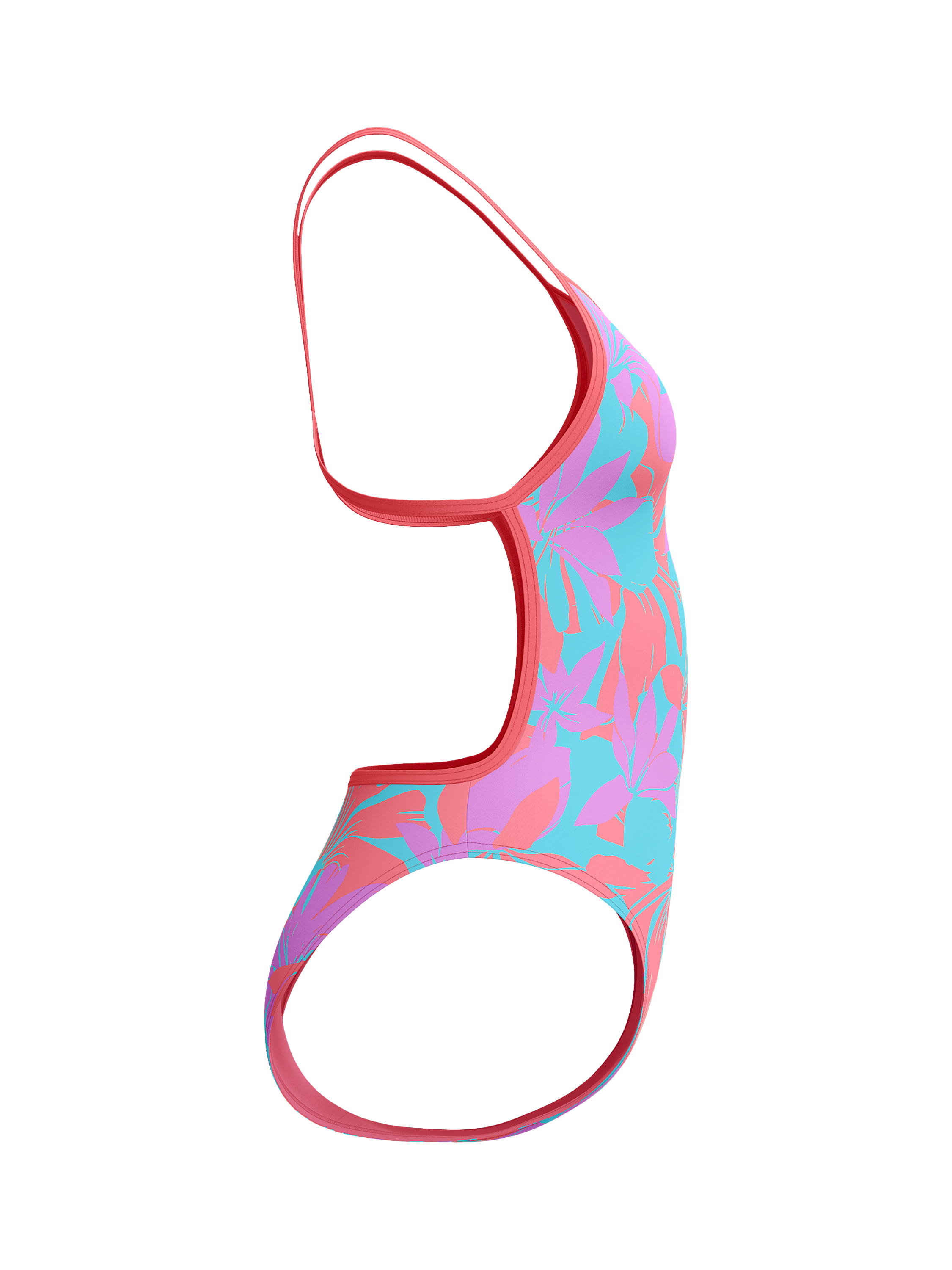 Product image 8 of 9, which shows Speedo Floral Print V-Back Swimsuit, Kaluna Floral, 32