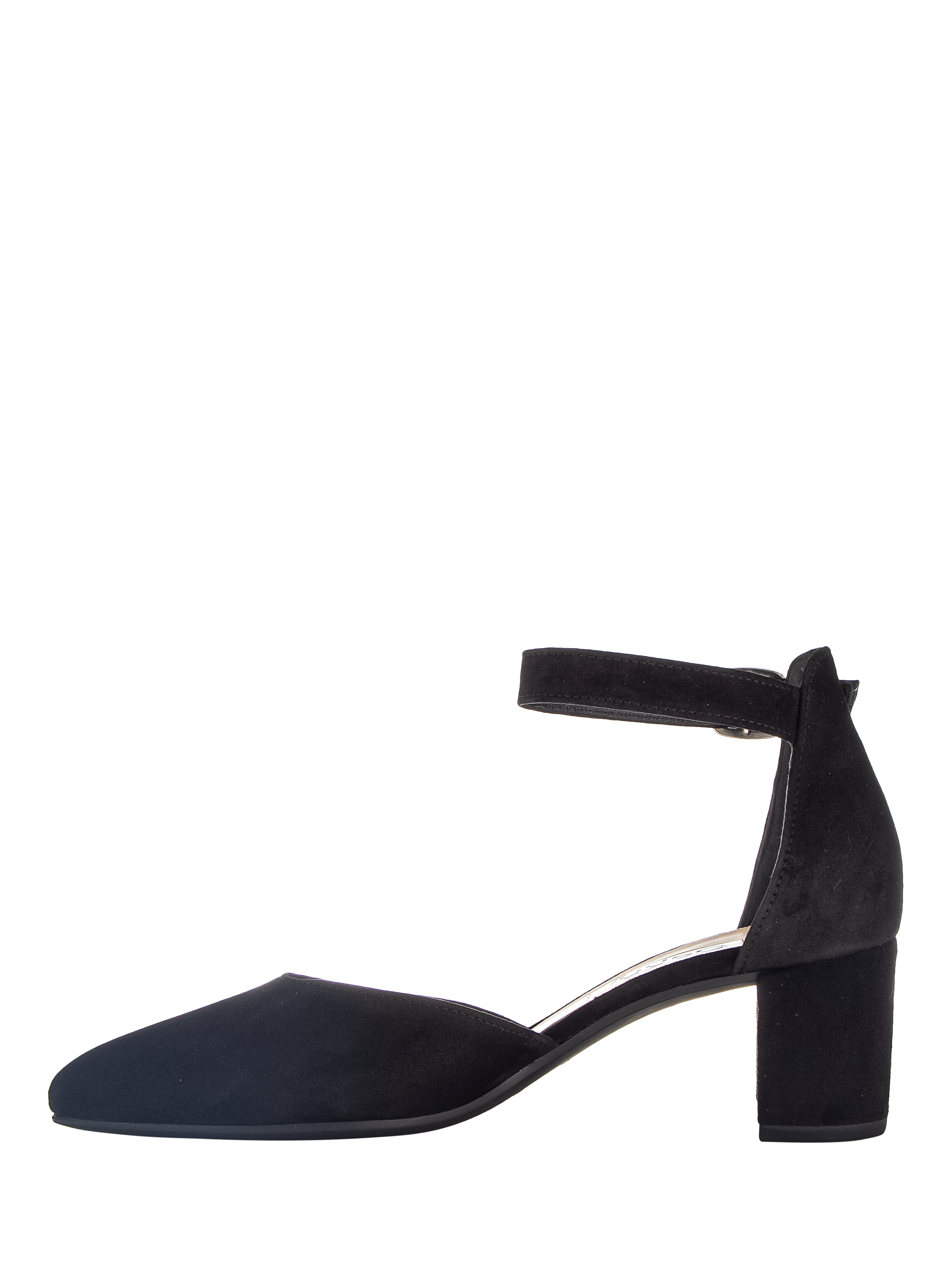 Product image 4 of 4, which shows Gabor Gala Suede Strap Court Shoes, Black, 6