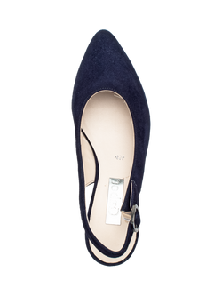 Gabor Helmsdale Suede Slingback Court Shoes, Navy - view 2, Navy