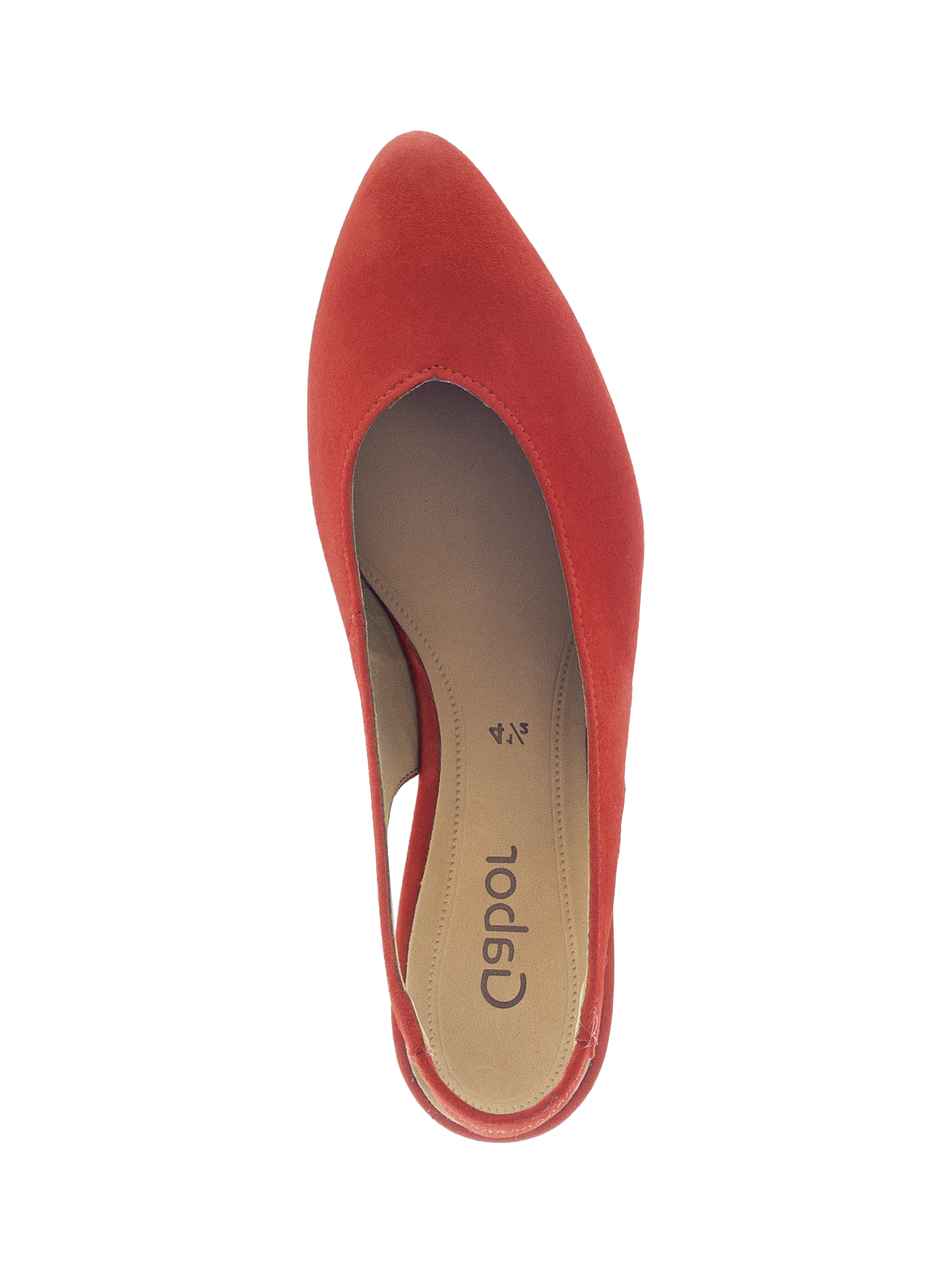 Product image 2 of 4, which shows Gabor Mack Suede Slingback Court Shoes, Fire, 5