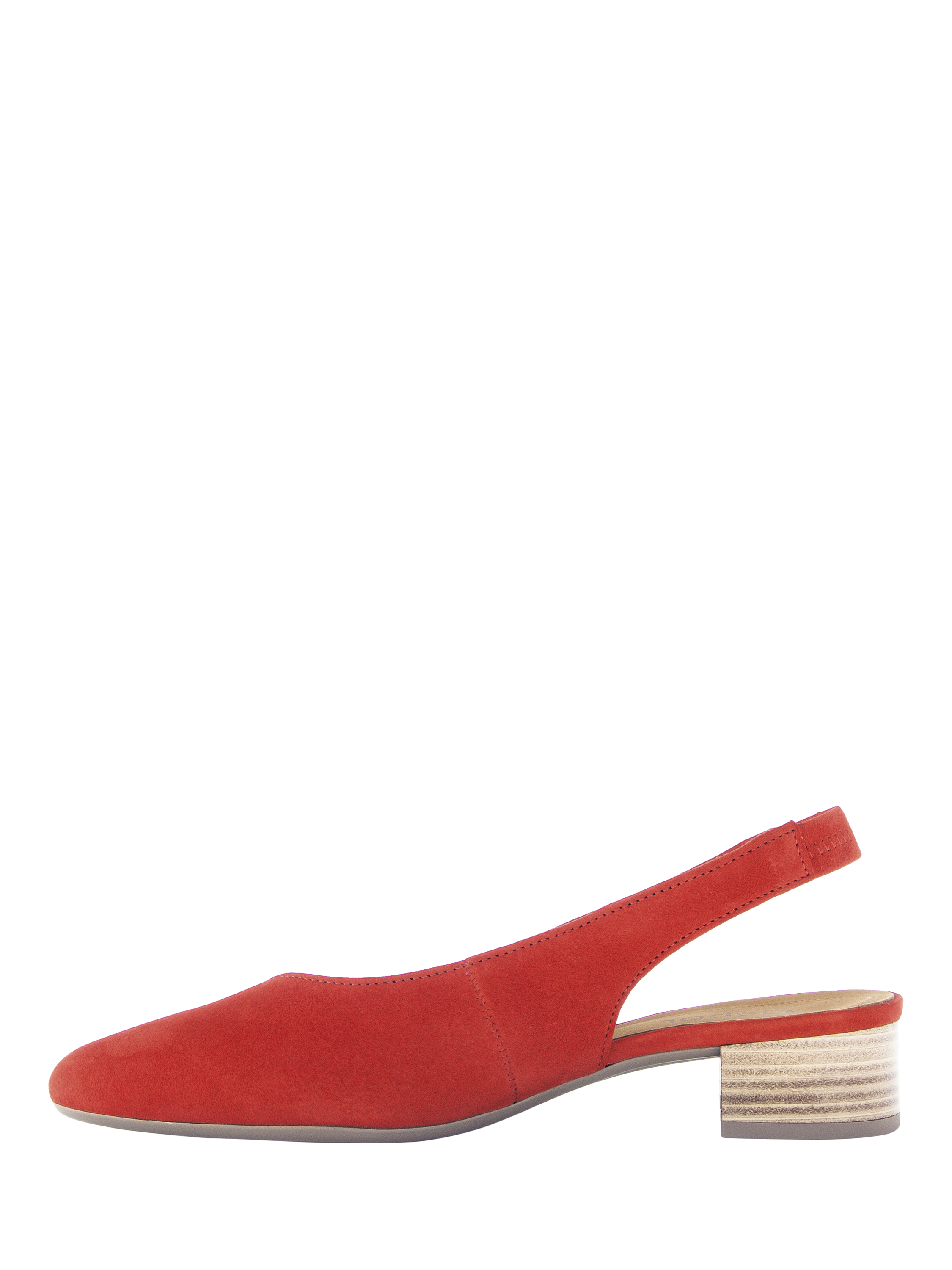 Product image 4 of 4, which shows Gabor Mack Suede Slingback Court Shoes, Fire, 5