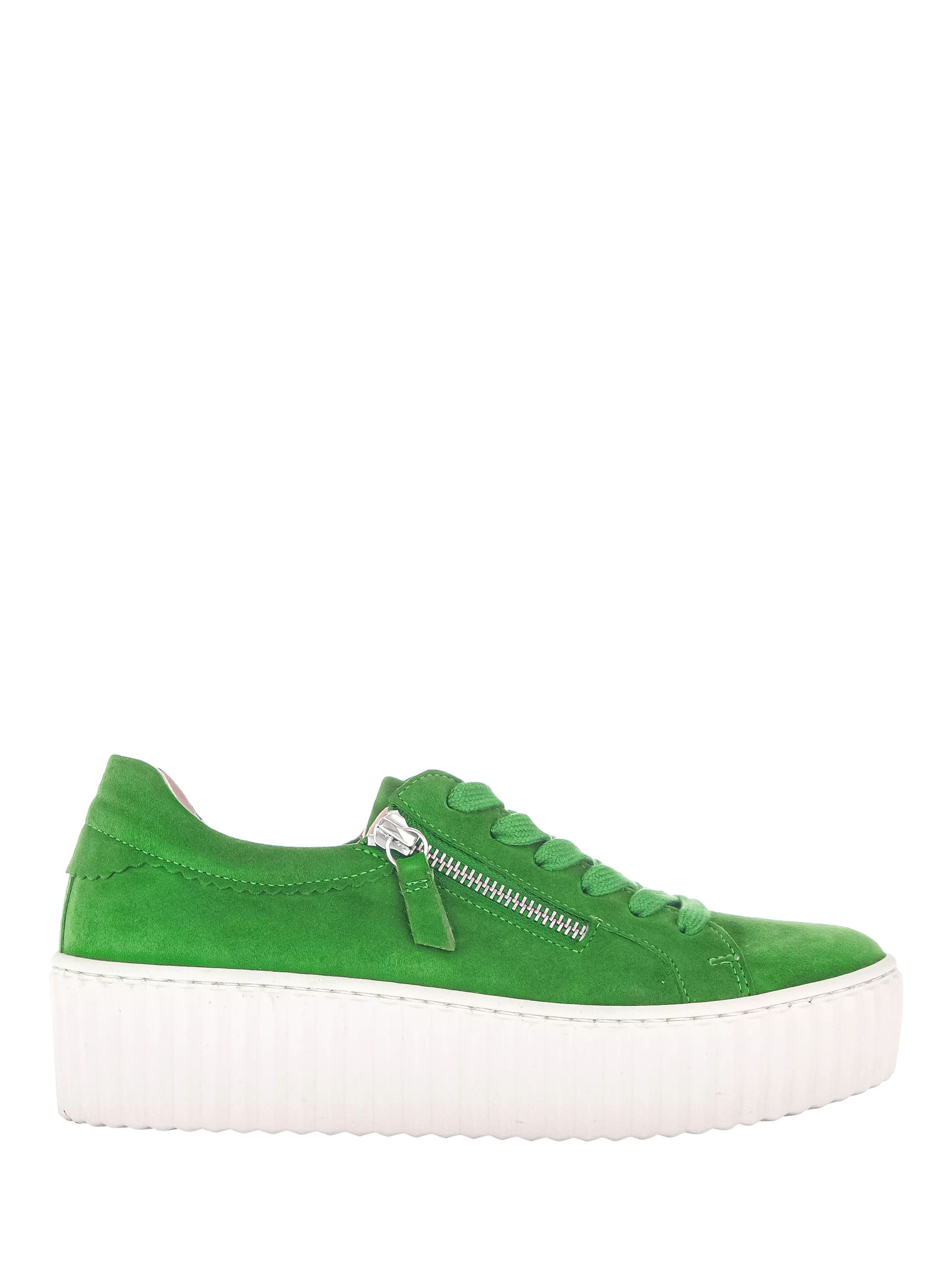 Gabor Dolly Suede Flatform Trainers Verde