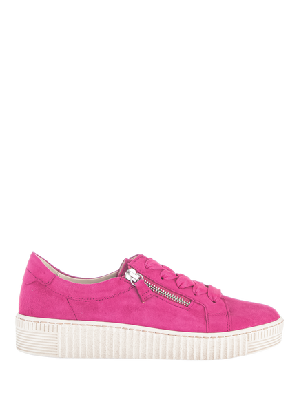 Gabor Wisdom Suede Flatform Trainers, Pink