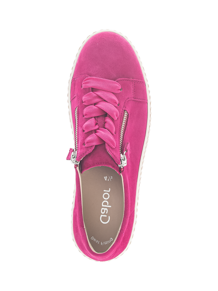 Gabor Wisdom Suede Flatform Trainers - view 2, Pink