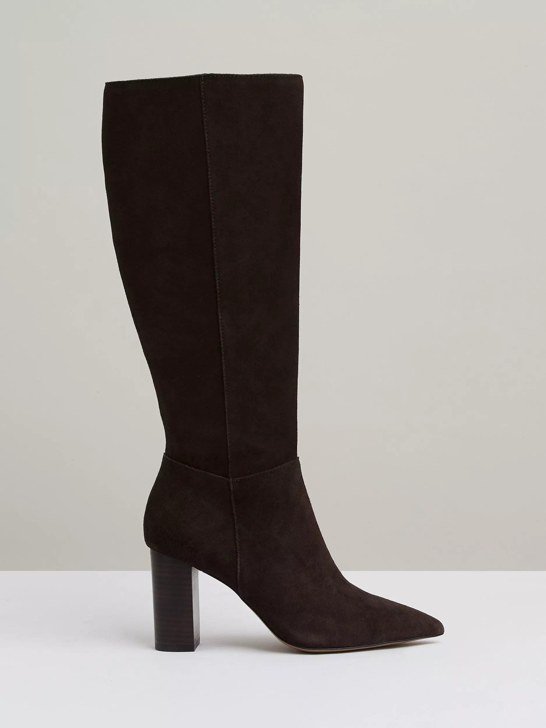 Block heel suede knee high boots online