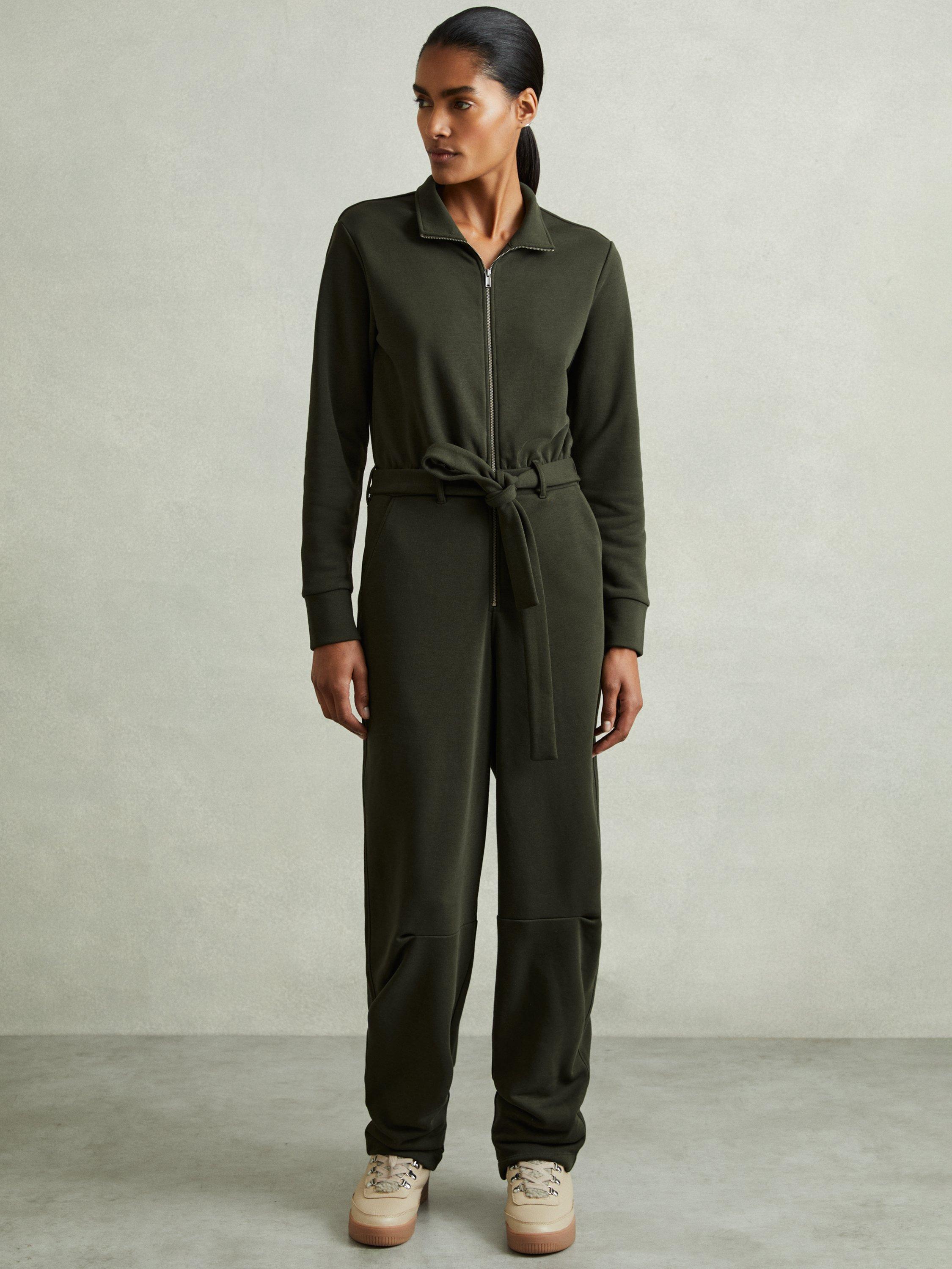 Reiss Nina Utility Jumpsuit, Khaki