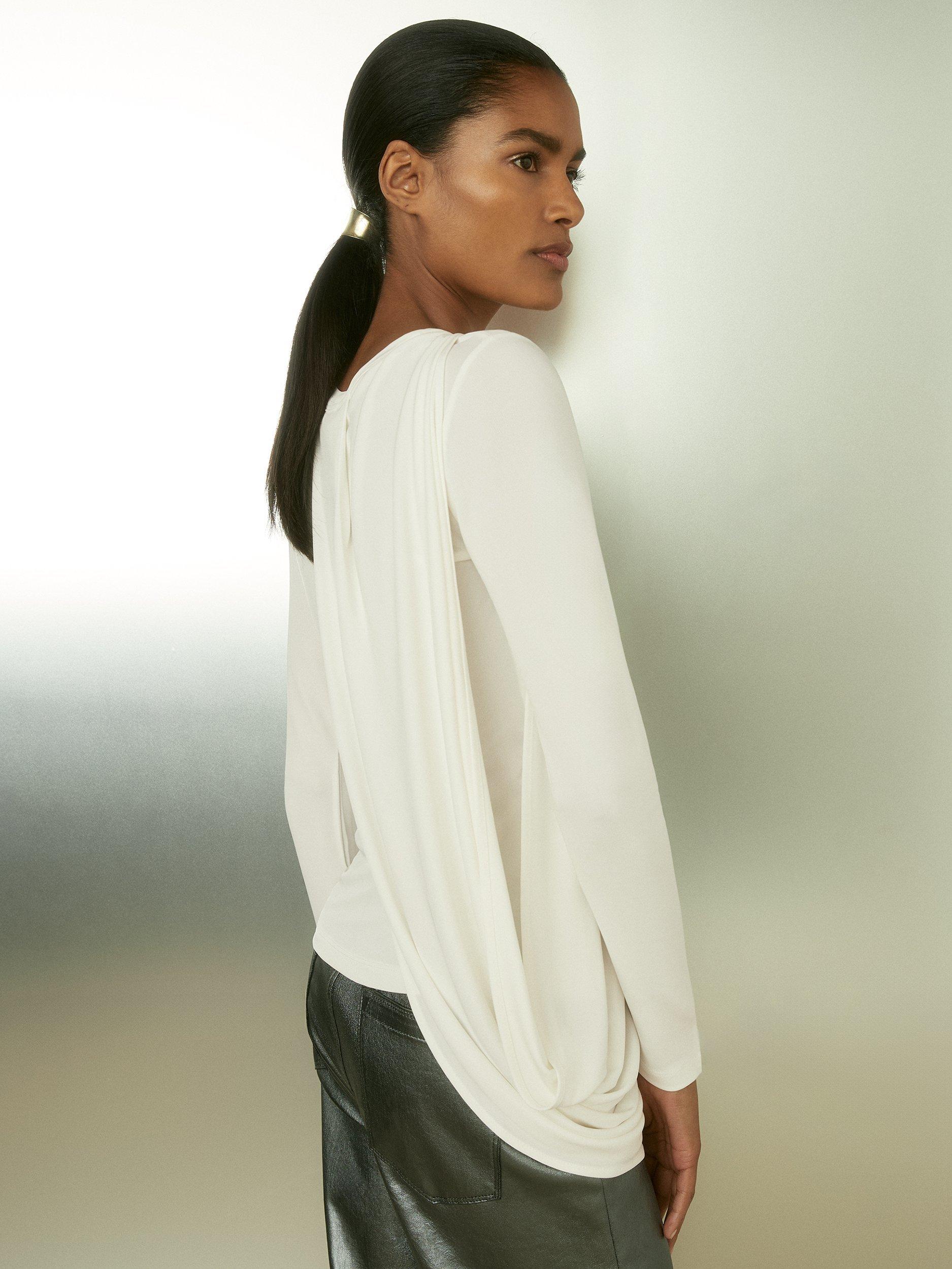 Reiss Ellie Ruched Top, Ivory