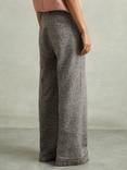 Reiss Petite Belle Wool Blend Wide Leg Trousers, Grey