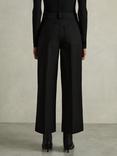 Reiss Myrtle Wide Leg Trousers, Black, Black