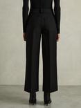 Reiss Myrtle Wide Leg Trousers, Black