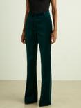 Reiss Petite Parisa Velvet Flared Suit Trousers, Teal