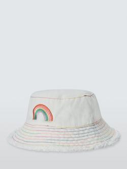 John Lewis Kids' Rainbow Bucket Hat, White - view 2, White
