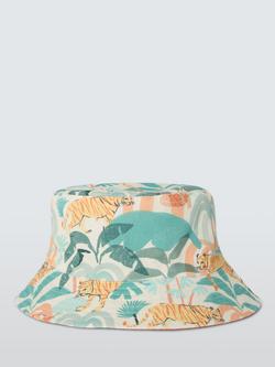 John Lewis Kids' Tiger Reversible Bucket Hat, Multi, Multi