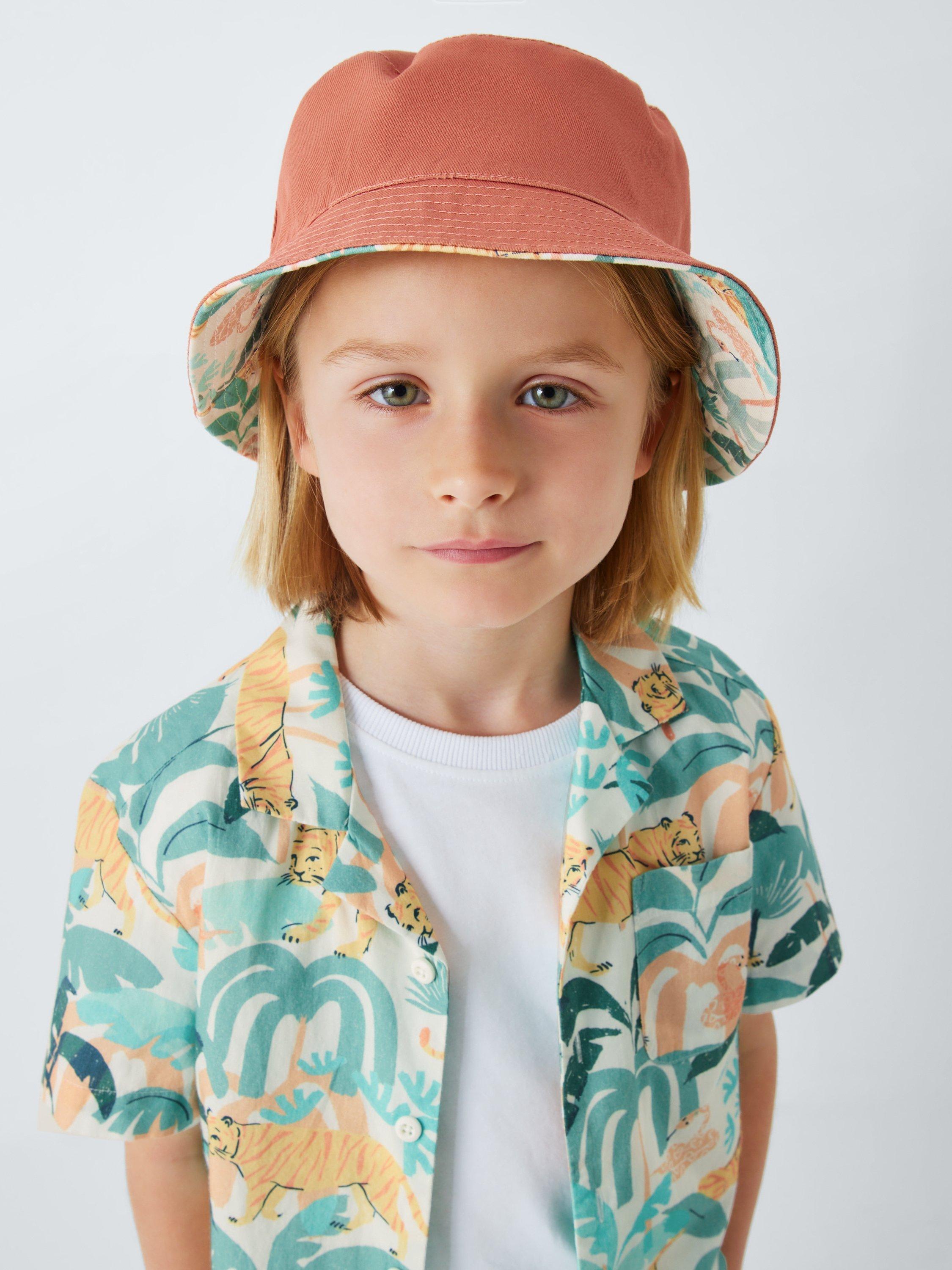 Product image 3 of 6, which shows John Lewis Kids' Tiger Reversible Bucket Hat, Multi, 3-5 years