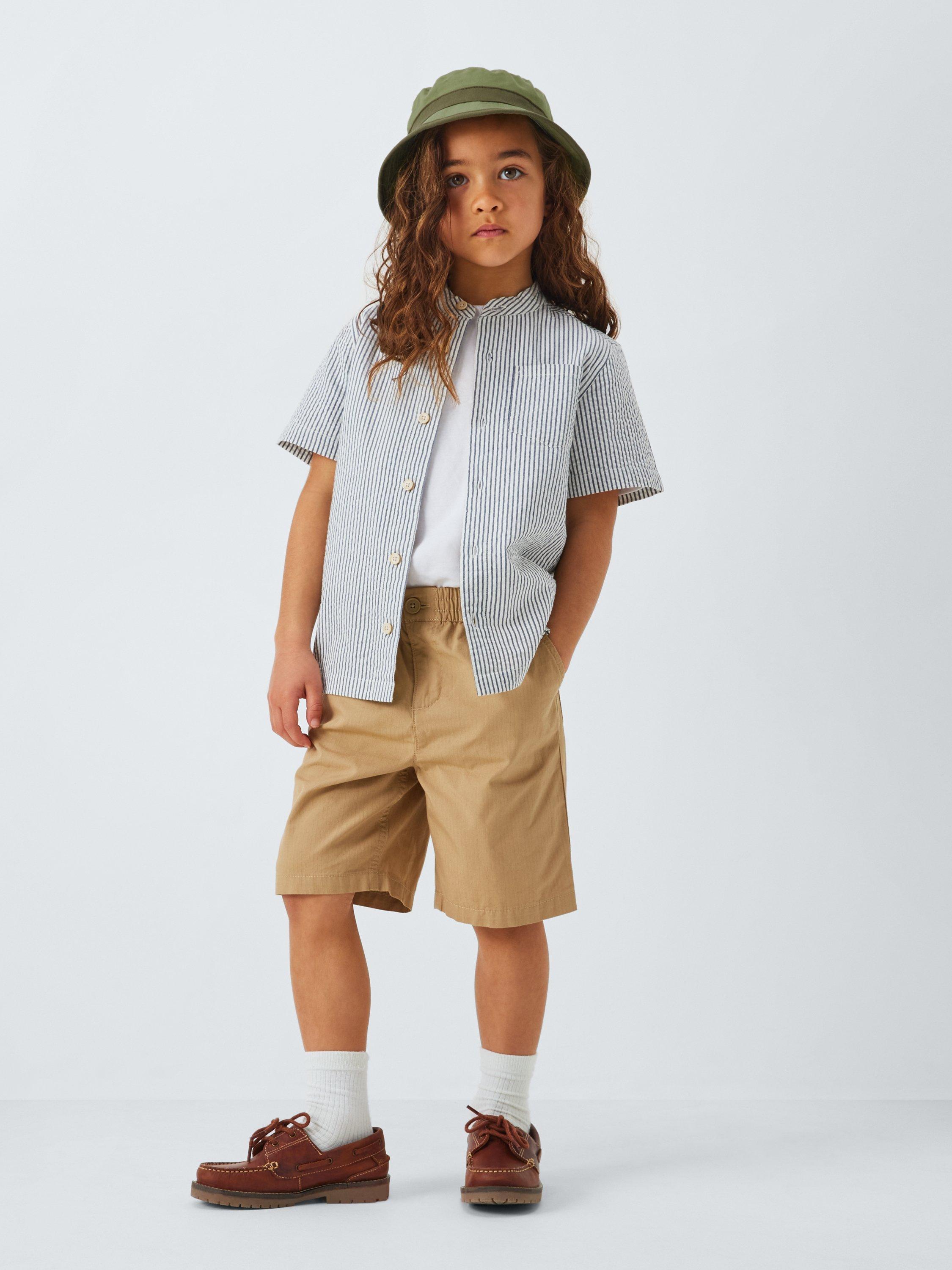Product image 3 of 4, which shows John Lewis Kids' Cotton Twill Bucket Hat, Khaki, 3-5 years