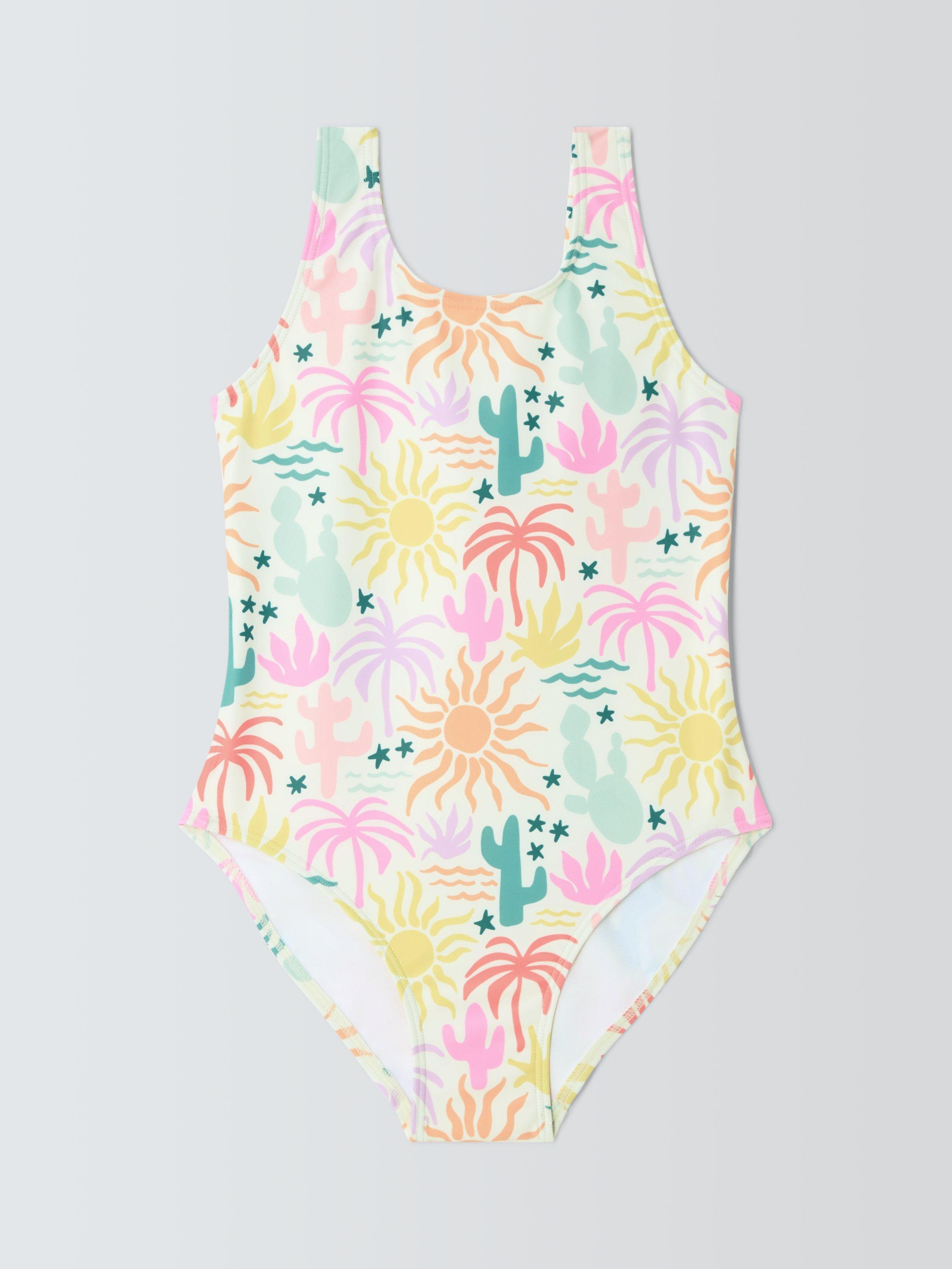 Product image 1 of 4, which shows John Lewis Kids' Rainbow Desert Sunpro Swimsuit, Multi, 2 years