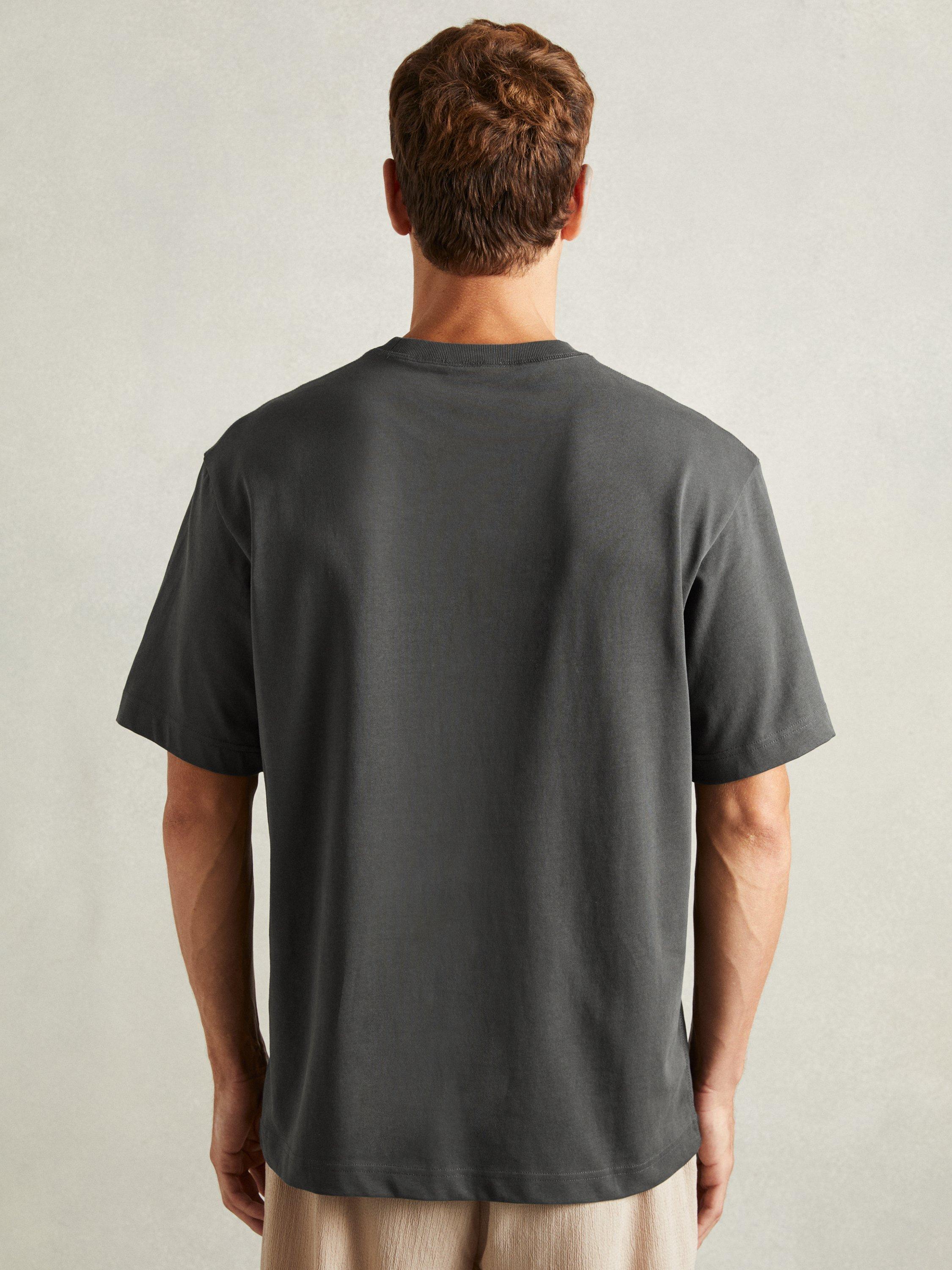 Product image 2 of 5, which shows Reiss Tate Cotton T-Shirt, Washed Black, XS