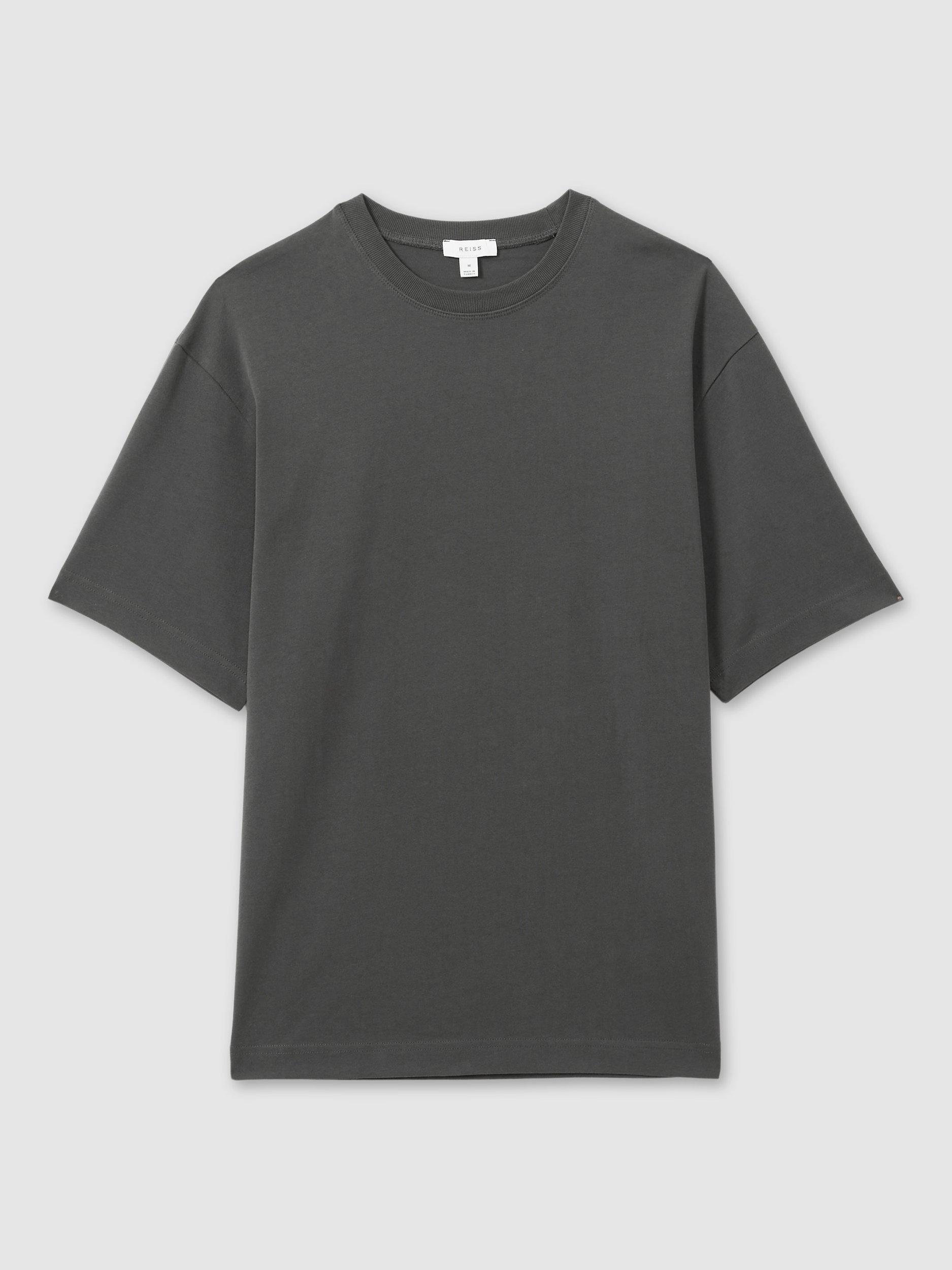 Product image 3 of 5, which shows Reiss Tate Cotton T-Shirt, Washed Black, XS
